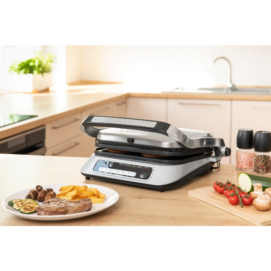 Sencor - Kontaktni roštilj 2100W/230V mat krom