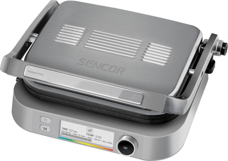Sencor - Kontaktni roštilj 2100W/230V mat krom
