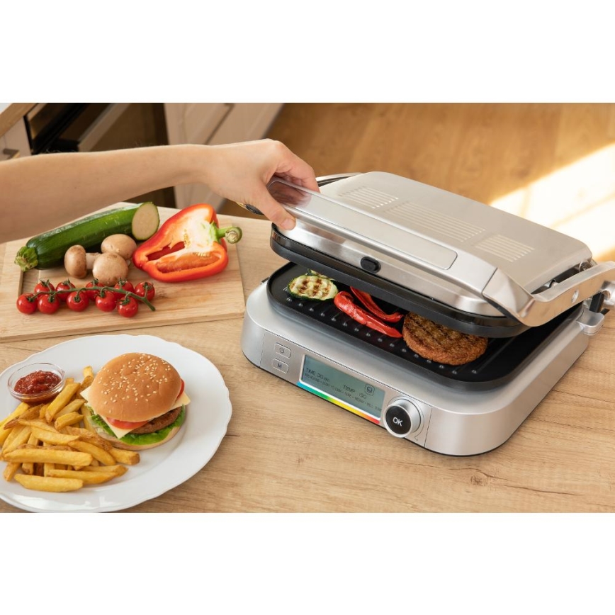 Sencor - Kontaktni roštilj 2100W/230V mat krom