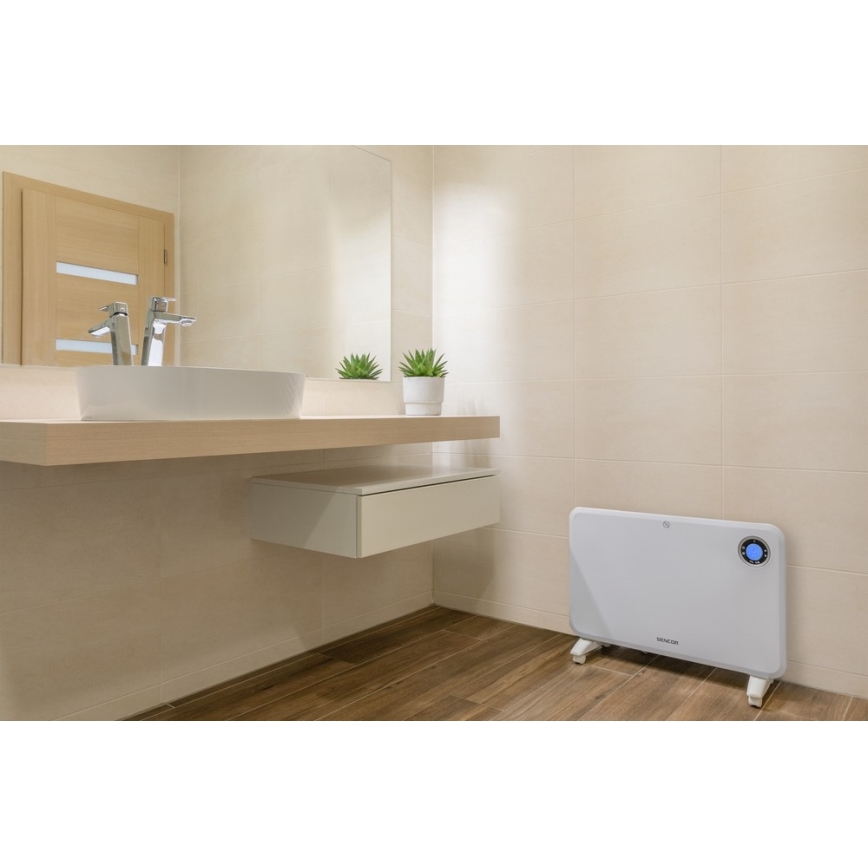 Sencor - Konvekcijski grijač s LCD zaslonom i termostatom 750W/1500W/230V IP24