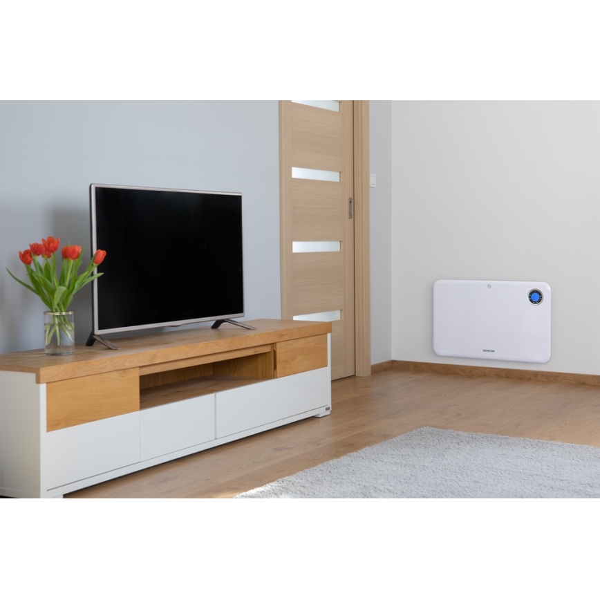 Sencor - Konvekcijski grijač s LCD zaslonom i termostatom 750W/1500W/230V IP24
