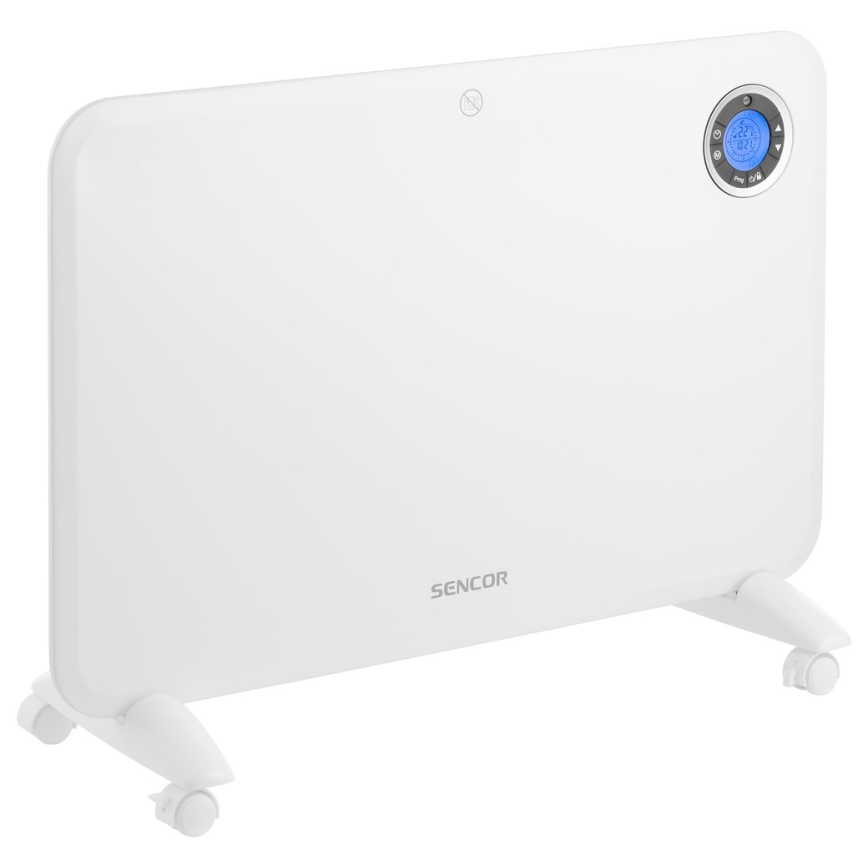 Sencor - Konvekcijski grijač s LCD zaslonom i termostatom 750W/1500W/230V IP24