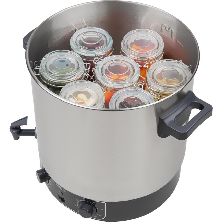 Sencor - Konzervacijski lonac 27 l 1800W/230V inox/siva