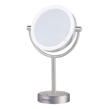 Sencor - Kozmetičko ogledalo s LED osvjetljenjem LED/5W/230V nehrđajući čelik