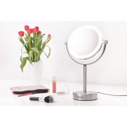Sencor - Kozmetičko ogledalo s LED osvjetljenjem LED/5W/230V nehrđajući