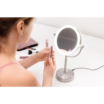 Sencor - Kozmetičko ogledalo s LED osvjetljenjem LED/5W/230V nehrđajući