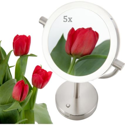 Sencor - Kozmetičko ogledalo s LED osvjetljenjem LED/5W/230V nehrđajući