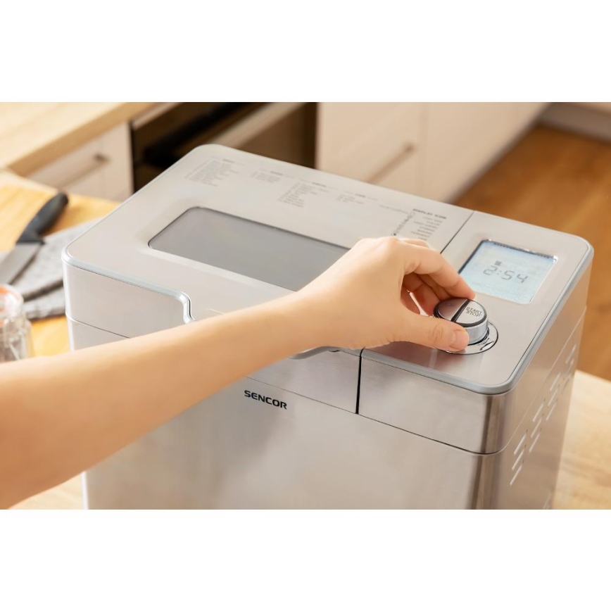 Sencor - Kućna pekara za kruh 550 W/230 V matirani krom