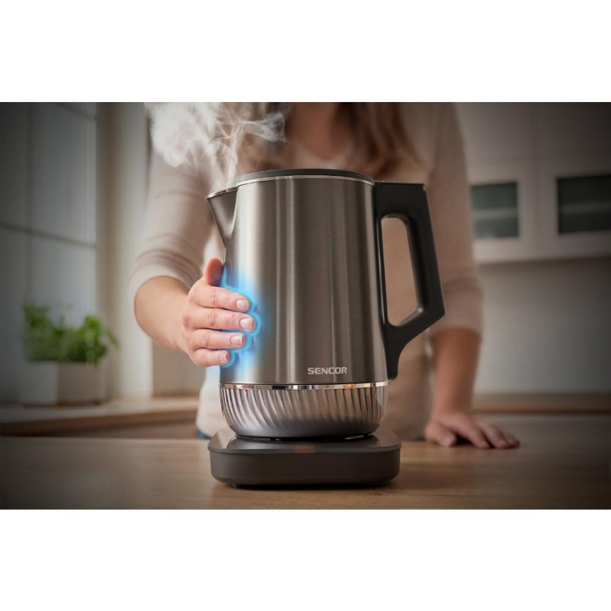 Sencor - Kuhalo za vodu s termoregulacijom 1,7 l 1800W/230V nehrđajući čelik