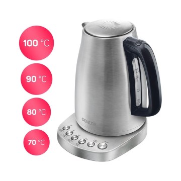 Sencor - Kuhalo za vodu s termoregulacijom 1,7 l 2200W/230V nehrđajući čelik