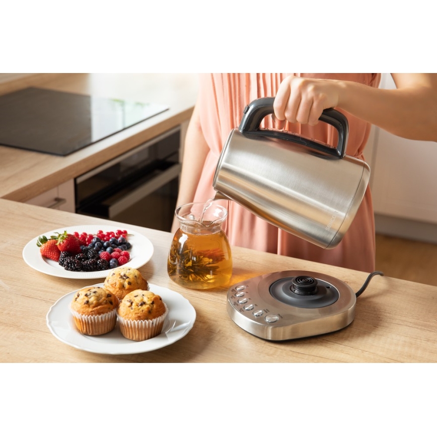 Sencor - Kuhalo za vodu s termoregulacijom 1,7 l 2200W/230V nehrđajući čelik