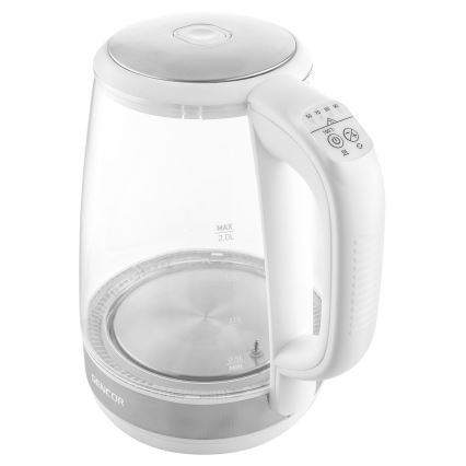 Sencor - Kuhalo za vodu s termoregulacijom 2 l 2200W/230V bijela