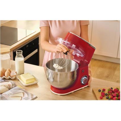 Sencor - Kuhinjski robot s posudom od nehrđajućeg čelika 1300W/230V u crvenoj boji