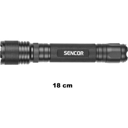 Sencor - LED Aluminijska baterijska svjetiljka LED/5W/6xAAA IP44 crna