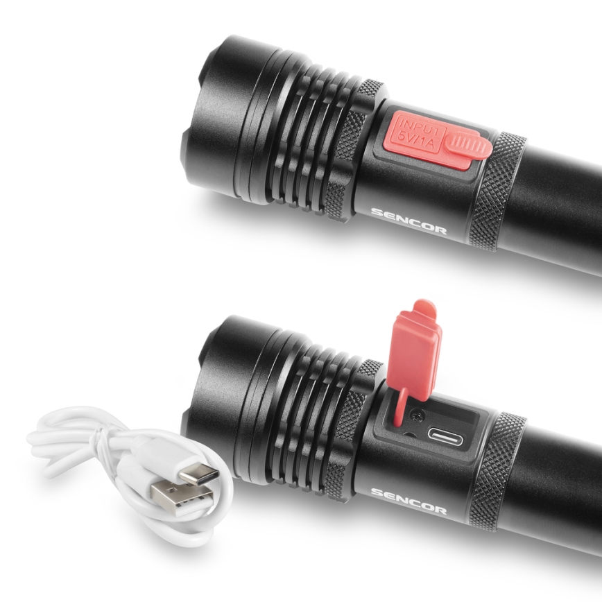 Sencor - LED Punjiva aluminijska baterijska svjetiljka LED/5W/2200 mAh IP44