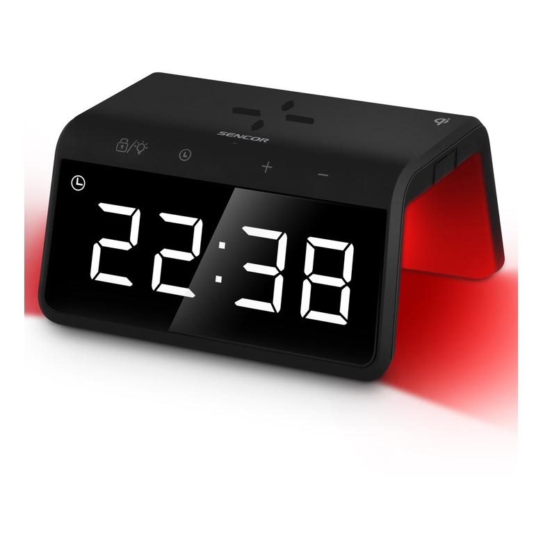 Sencor - LED RGB Budilica s bežičnim punjenjem 10W/1xCR2032