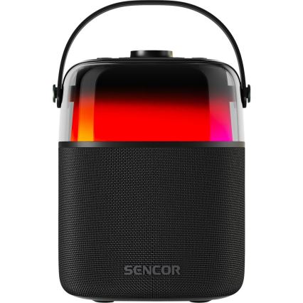 Sencor - LED RGB Zvučnik s bežičnim mikrofonima 35W 8000 mAh + 2x 1800 mAh IPX5 crna