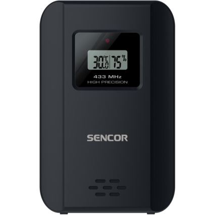 Sencor - Meteorološka stanica s LCD zaslonom u boji i budilicom 3xAAA + 2x AA crna