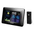 Sencor - Meteostanica s kolor LCD zaslonom i alarmom 3xAAA + 2xAA crna