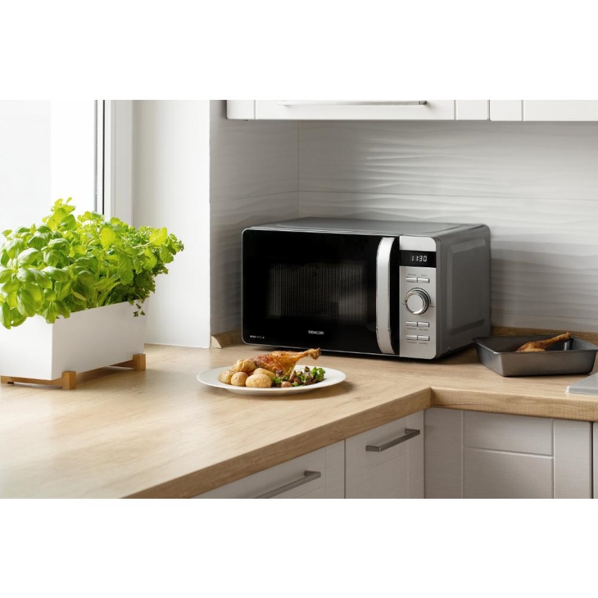 Sencor - Mikrovalna pećnica 800W/230V 17 l srebrna