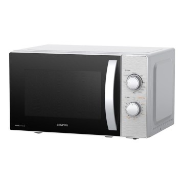 Sencor - Mikrovalna pećnica s funkcijom roštilja 700W/1000W/230V 20 l matirani krom