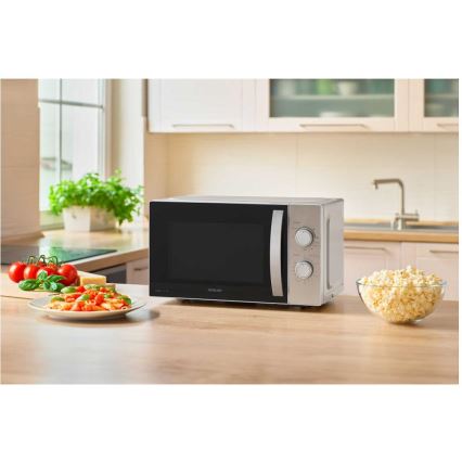 Sencor - Mikrovalna pećnica s funkcijom roštilja 700W/1000W/230V 20 l matirani krom