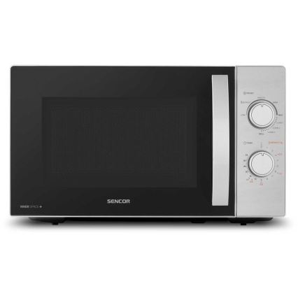 Sencor - Mikrovalna pećnica s funkcijom roštilja 700W/1000W/230V 20 l matirani krom