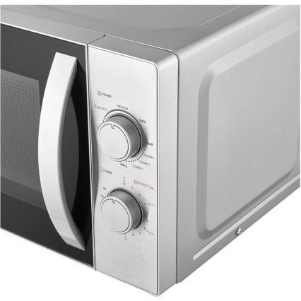 Sencor - Mikrovalna pećnica s funkcijom roštilja 700W/1000W/230V 20 l matirani krom