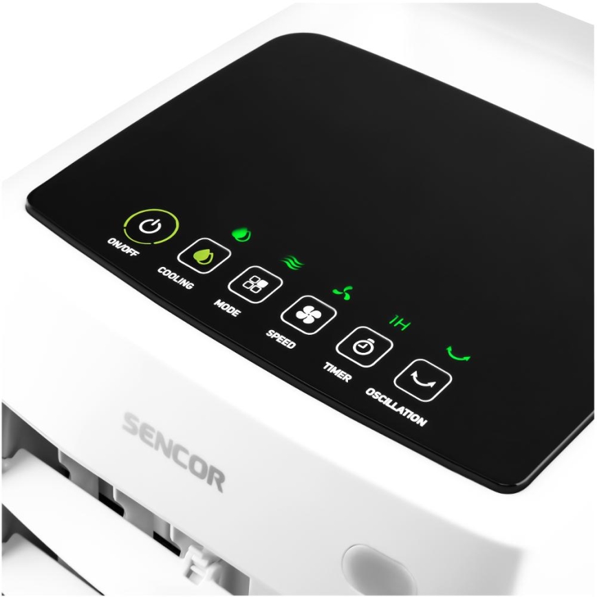 Sencor - Prijenosni klima uređaj s LED zaslonom 3u1 70W/230V bijela + daljinski upravljač