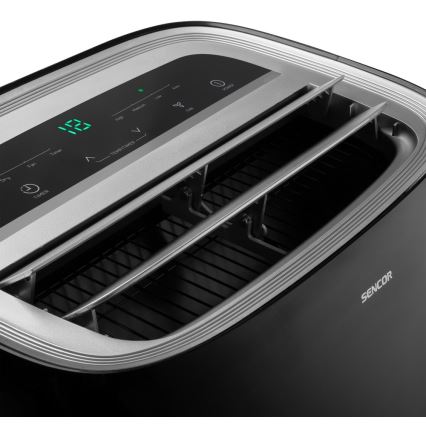 Sencor - Mobilni klima uređaj s LED zaslonom 3u1 1000W/230V 9000 BTU crna + daljinski upravljač