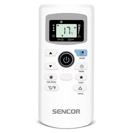 Sencor - Mobilni klima uređaj s LED zaslonom 3u1 1000W/230V 9000 BTU crna + daljinski upravljač