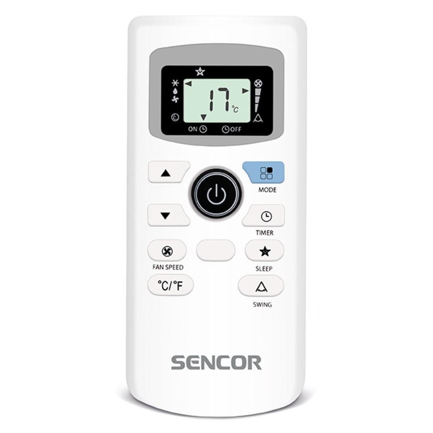Sencor - Mobilni klima uređaj s LED zaslonom 3u1 1000W/230V 9000 BTU crna + daljinski upravljač
