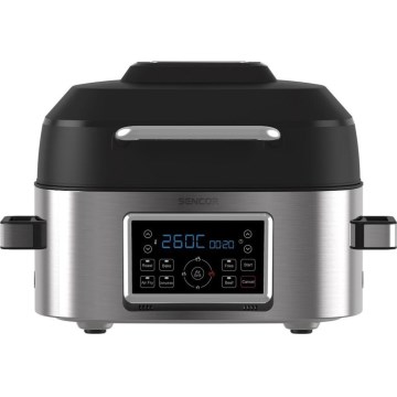 Sencor - Multifunkcijska friteza na vrući zrak i roštilj 1660W/230V 6 l mat krom/crna