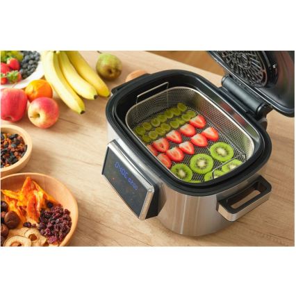 Sencor - Multifunkcijska friteza na vrući zrak i roštilj 1660W/230V 6 l mat krom/crna