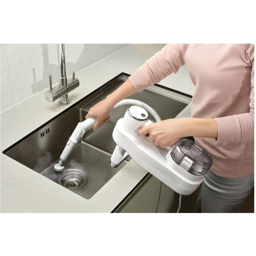 Sencor - Multifunkcionalni mop na paru 2u1 1500W/230V IPX4 bijela