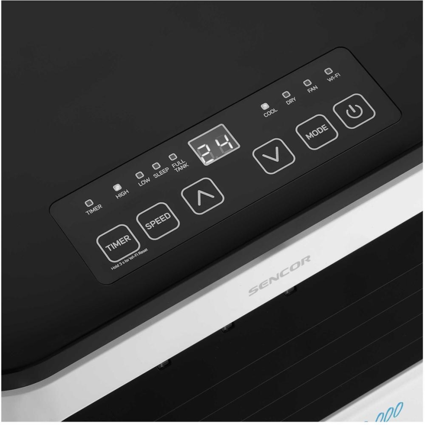 Sencor - Pametna prijenosna klima uređaj 3u1 s kompletnom opremom 1050W/230V 10000 BTU Wi-Fi + daljinski upravljač