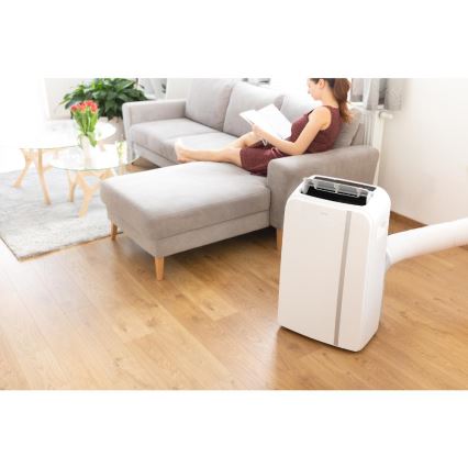 Sencor - Pametna prijenosna klima uređaj 3u1 s kompletnom opremom 1450W/230V 12000 BTU Wi-Fi bijela + daljinski upravljač