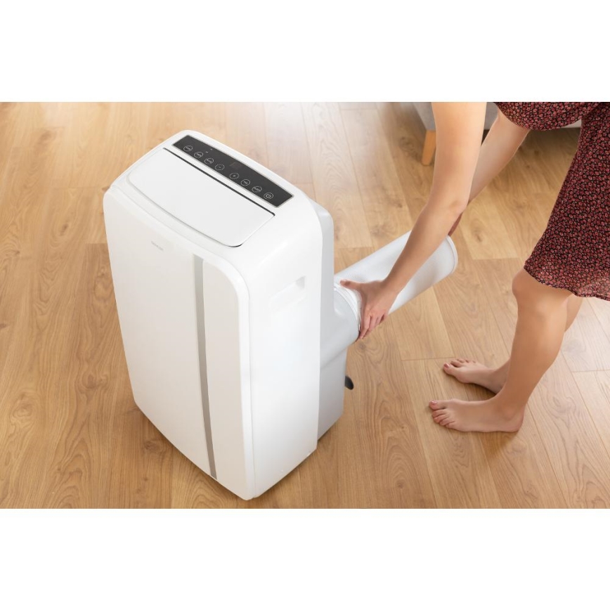 Sencor - Pametna prijenosna klima uređaj 3u1 s kompletnom opremom 1450W/230V 12000 BTU Wi-Fi bijela + daljinski upravljač