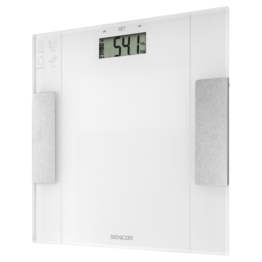 Sencor - Pametna osobna fitness vaga 1xCR2032 bijela