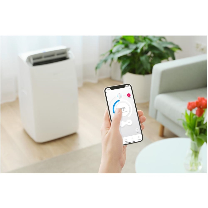 Sencor - Pametna prijenosna klima 5 u 1 s kompletnim priborom 733W/230V 9000 BTU Wi-Fi bijela + daljinski upravljač