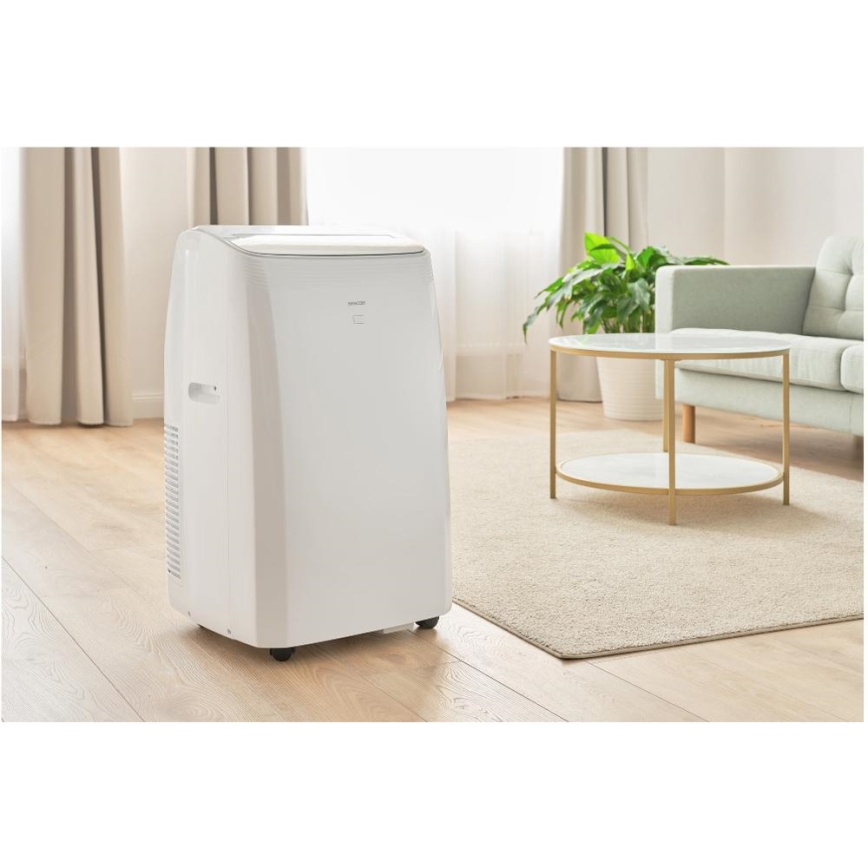 Sencor - Pametna prijenosna klima 5 u 1 s kompletnim priborom 733W/230V 9000 BTU Wi-Fi bijela + daljinski upravljač