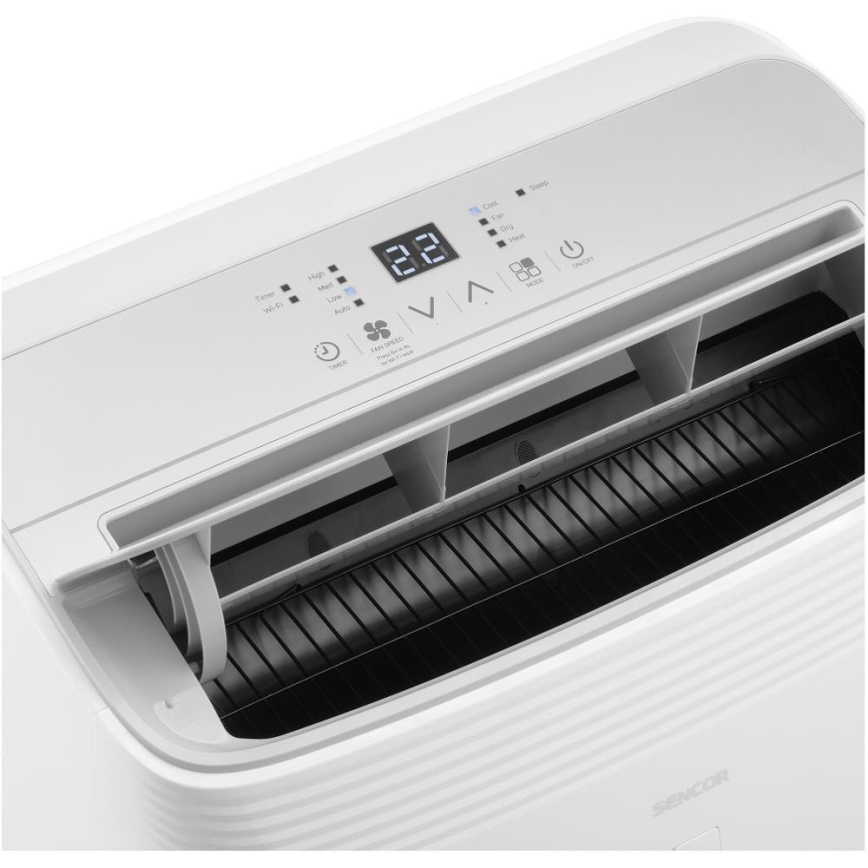 Sencor - Pametna prijenosna klima 5 u 1 s kompletnim priborom 733W/230V 9000 BTU Wi-Fi bijela + daljinski upravljač