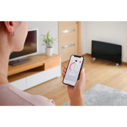 Sencor - Pametni električni grijač/konvektor 1200/2400W/230V IP24 Wi-Fi crne boje