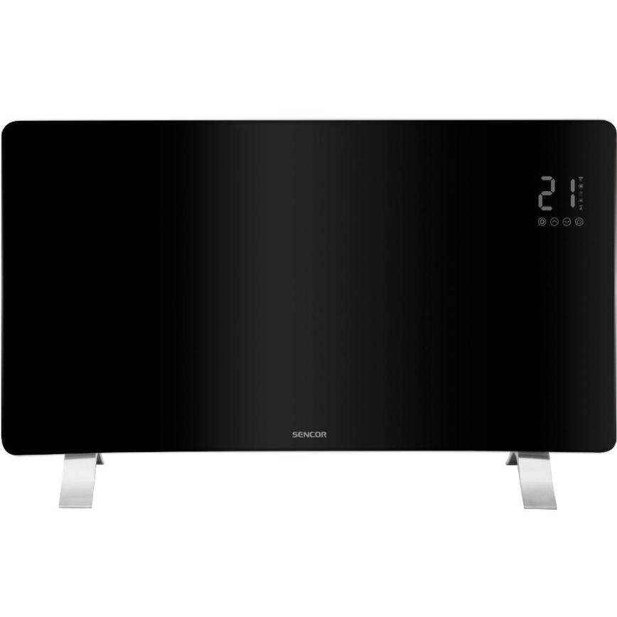 Sencor - Pametni električni grijač/konvektor 1200/2400W/230V IP24 Wi-Fi crne boje
