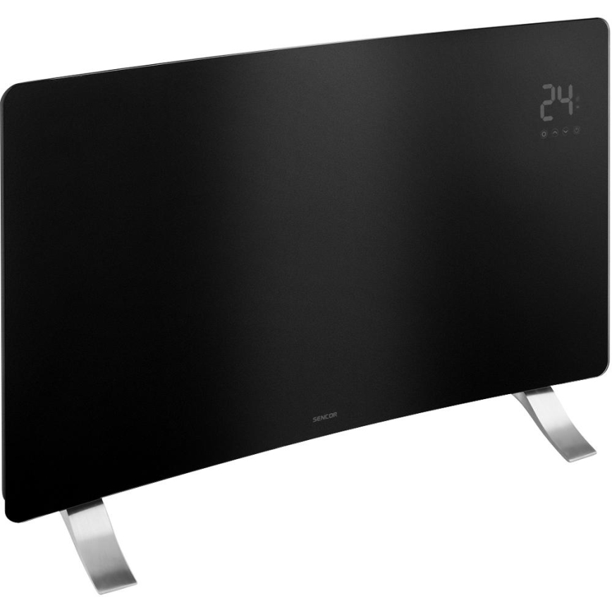 Sencor - Pametni električni grijač/konvektor 1200/2400W/230V IP24 Wi-Fi crne boje