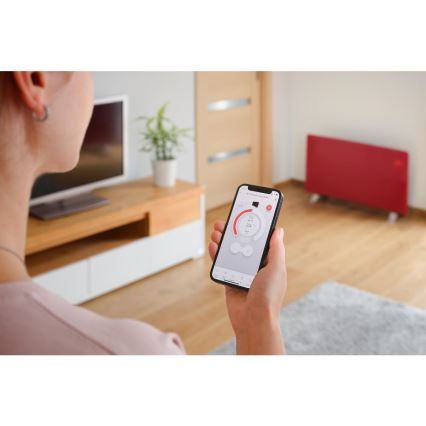 Sencor - Pametni električni grijač/konvektor 1200/2400W/230V IP24 Wi-Fi crvena
