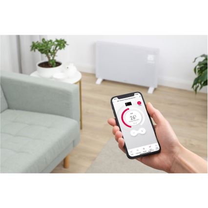 Sencor - Pametni električni grijač/konvektor 2000 W/230 V IP24 Wi-Fi bijeli + daljinski upravljač