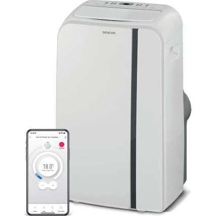 Sencor - Pametni mobilni klima uređaj 3u1 sa svom dodatnom opremom 1450W/230V 12000 BTU Wi-Fi bijela + daljinski upravljač