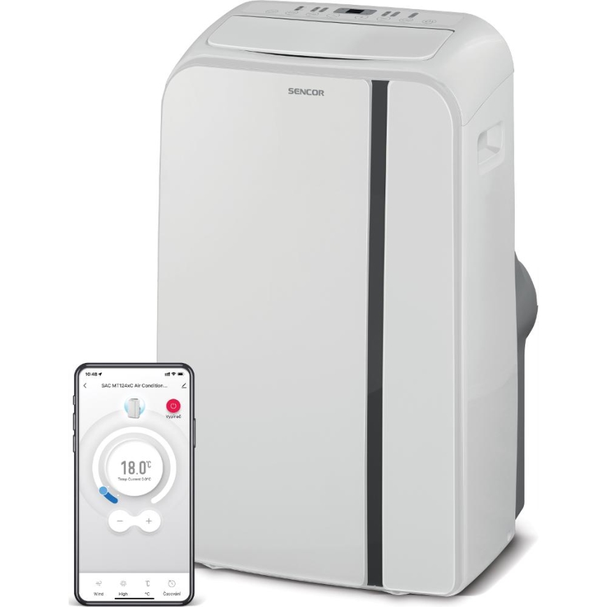 Sencor - Pametni mobilni klima uređaj 3u1 sa svom dodatnom opremom 1450W/230V 12000 BTU Wi-Fi bijela + daljinski upravljač