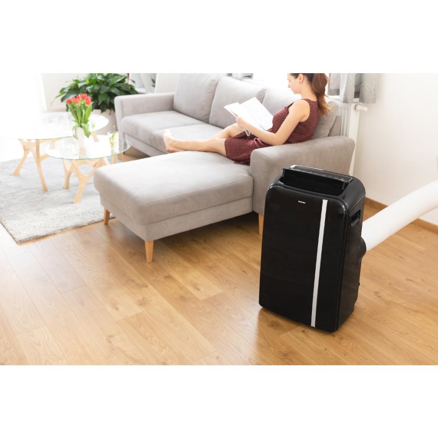 Sencor - Pametni mobilni klima uređaj 3u1 sa svom dodatnom opremom 1450W/230V 12000 BTU Wi-Fi crna + daljinski upravljač